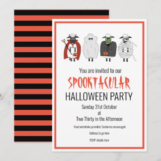 Schaf in Kostümen-Halloween-Party schneiden oder b Einladung