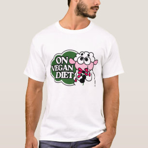 Schaf isst Blume „Auf veganer Ernährung“ Lustiges T-Shirt