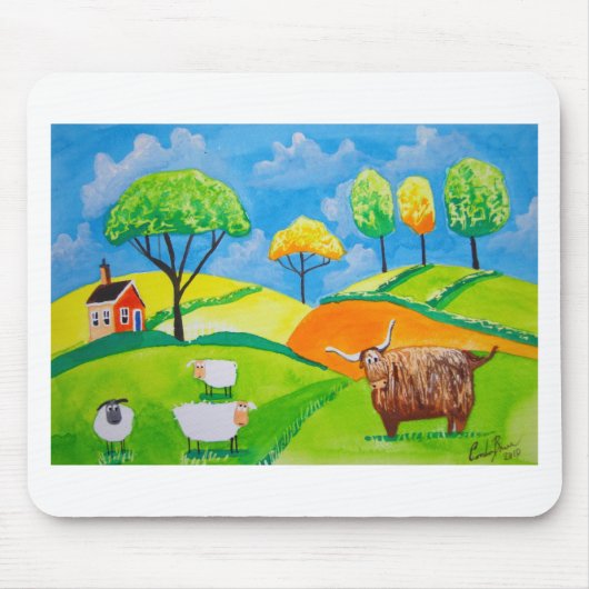 SCHAF-KUH-VOLKSmalerei Mousepad (Vorne)