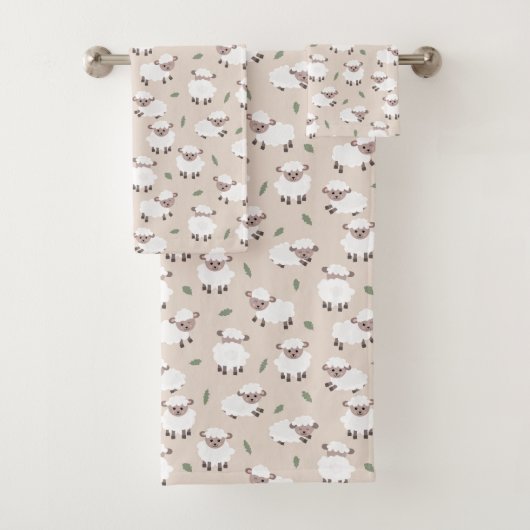 Schaf & Lamm Niedlich geschlechtsneutral Kinder Ju Badhandtuch Set (Insitu)