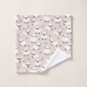 Schaf & Lamm Niedlich geschlechtsneutral Kinder Ju Badhandtuch Set (Waschlappen)