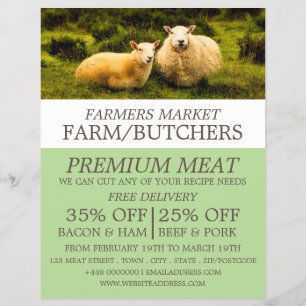 Schaf, Landwirt & Metzger Werbung Flyer