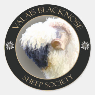 Schaf-Logo Wallis Blacknose ringsum 3" Aufkleber -