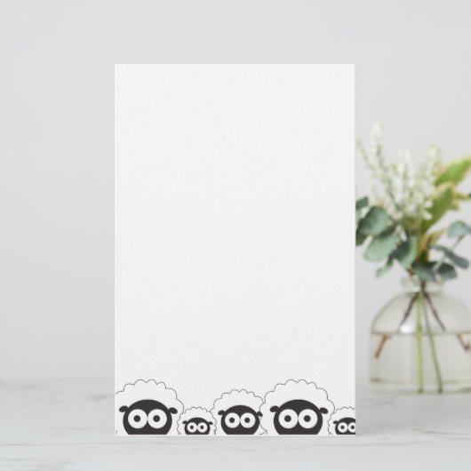 Schaf-Menge Briefpapier (Stehend Vorderseite)