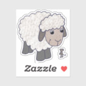 Schaf mit Maus Aufkleber (Blatt)