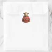 Schaf mit schwarzem Schafpullover Runder Aufkleber (Tasche)