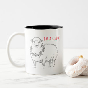 Schaf mit Stechpalme Zweifarbige Tasse