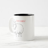 Schaf mit Stechpalme Zweifarbige Tasse (Vorderseite Links)