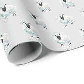 Schaf Muster Farm rustikale graue Wasserfarbe Geschenkpapier (Rolleneckpunkt)