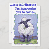 Schaf-Party-Mitte Einladung (Vorne/Hinten)