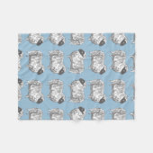 Schaf-Pulver-Blau-Muster-Fleece-Decke Fleecedecke (Vorderseite (Horizontal))