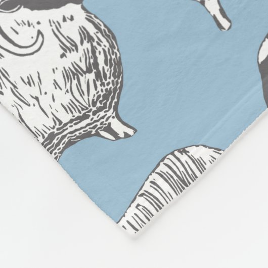 Schaf-Pulver-Blau-Muster-Fleece-Decke Fleecedecke (Ecke)