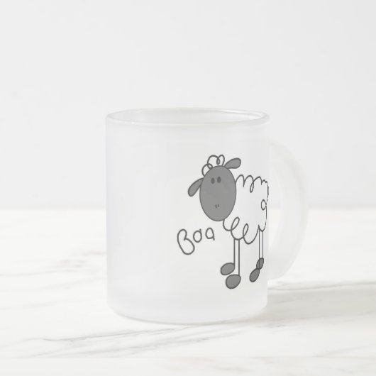 Schaf sagt Blöken-T-Shirts und Geschenke Mattglastasse (VorderseiteRechts)