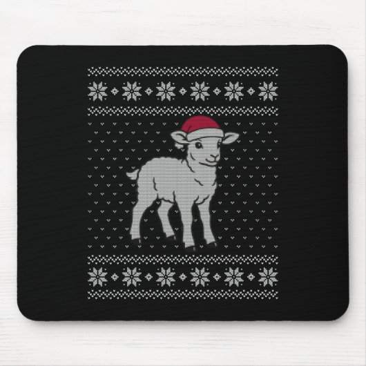 Schaf Santa Hut  Mousepad (Vorne)