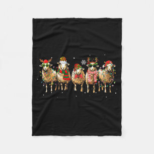 Schaf Santa Weihnachten Lustiges Schaf Liebhaber G Fleecedecke