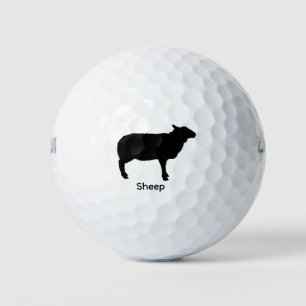 Schaf-Silhouette - Schwarzes Tier Golfball