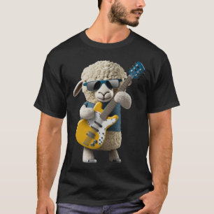 Schaf spielt elektrische Gitarre Tier Schaf Gita T-Shirt
