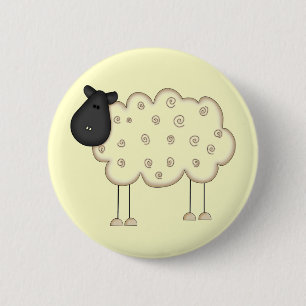 Schaf-Stick-Figur-T-Shirts und Geschenke Button