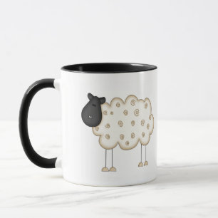 Schaf-Stick-Figur-T-Shirts und Geschenke Tasse