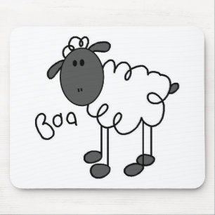Schaf-Strichmännchen Mousepad