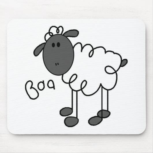 Schaf-Strichmännchen Mousepad (Vorne)
