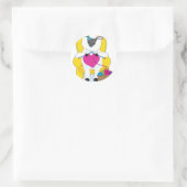 Schaf-strickendes Herz Runder Aufkleber (Tasche)