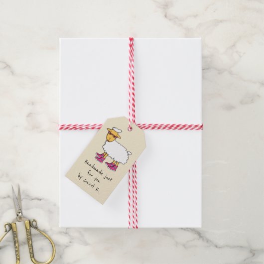 Schaf-Strickermarke Geschenkanhänger (Mit Garn)