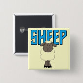 Schaf-T-Shirts und Geschenke Button (Vorne & Hinten)