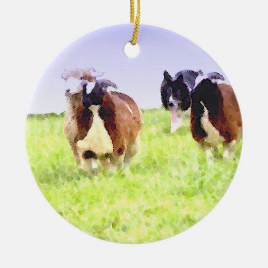 Schaf- und Grenzkolonie Keramikornament (Vorne)
