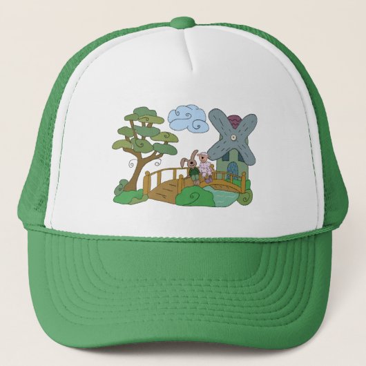 Schaf und Hase am See Truckerkappe (Vorderseite)