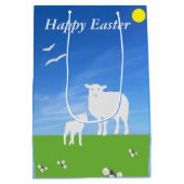 Schaf und Lamm editierbare Ostern Mittlere Geschenktüte (Rückseite)