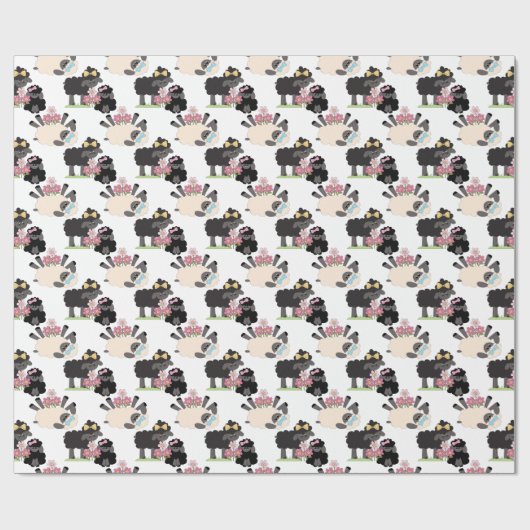 Schaf und Lämmer Geschenkpapier (Flach)