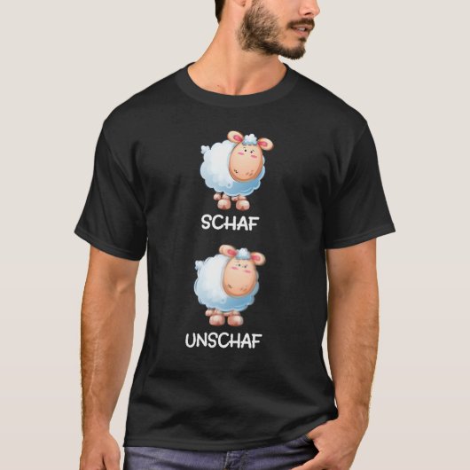 Schaf Unschaf T - Shirt mit deutschem Text Funny F (Vorderseite)