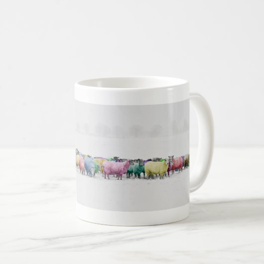 Schaf vieler Farben Kaffeetasse (VorderseiteRechts)