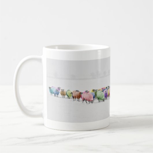 Schaf vieler Farben Kaffeetasse (Links)