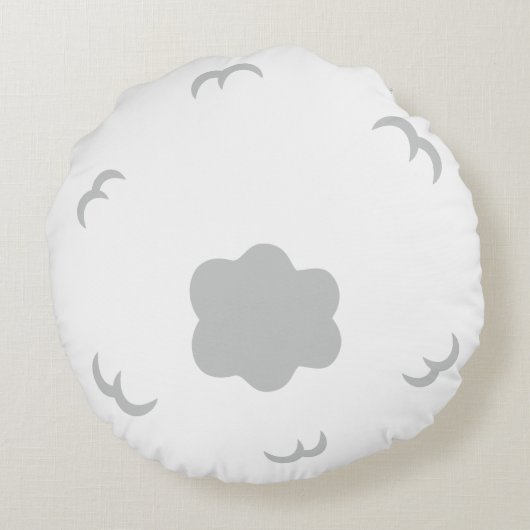 Schaf weiß schwarz personalisierbares Kinderkissen Rundes Kissen (Rückseite)