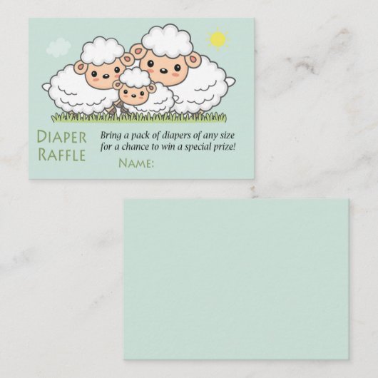 Schaf-Windeln-Raffelkarten Platzkarte (Vorne/Hinten)