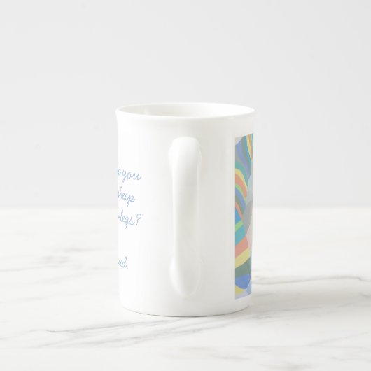 Schaf-Witz-Tasse Saphir Halliday Künstler Porzellantasse (Rückseite)