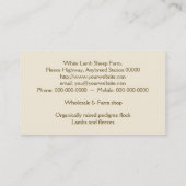 Schafbauernhof-Visitenkarte Visitenkarte (Rückseite)