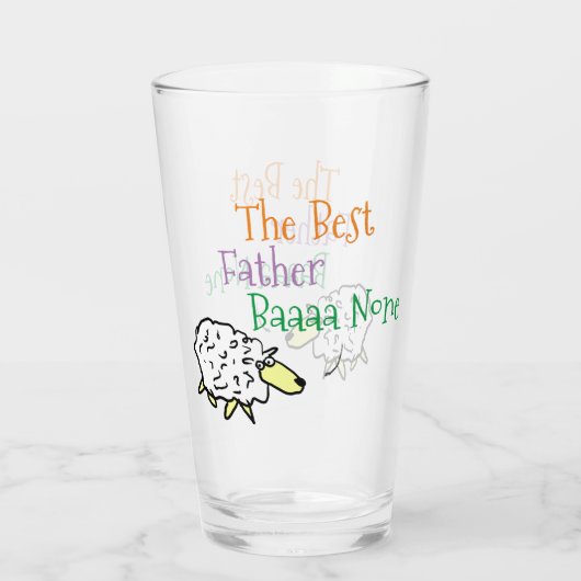 Schafdesign für das beste Vaterglas Glas (Rückseite)