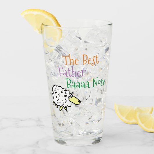 Schafdesign für das beste Vaterglas Glas (Vorderseite Ice)