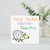 Schafdesign für einen Fisherman Feiertagskarte (Stehend Vorderseite)