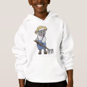 Schafe als Bauer mit Rake & Hat Hoodie (Vorderseite)
