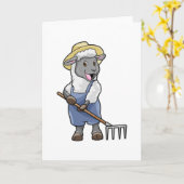 Schafe als Bauer mit Rake & Hat Karte (Gelbe Blume)
