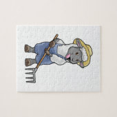 Schafe als Bauer mit Rake & Hat Puzzle (Horizontal)