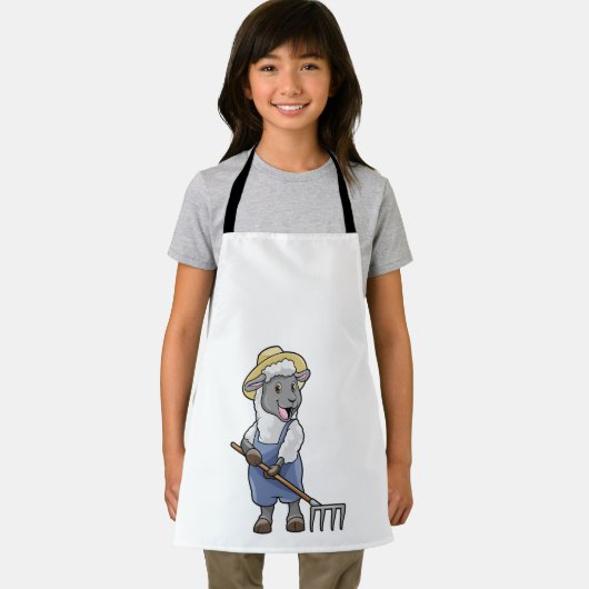 Schafe als Bauer mit Rake & Hat Schürze (Insitu)