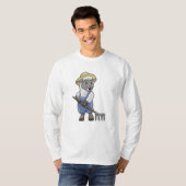 Schafe als Bauer mit Rake & Hat T-Shirt (Vorne ganz)