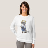 Schafe als Bauer mit Rake & Hat T-Shirt (Vorne ganz)