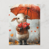 Schafe an einem Regentag Postkarte (Vorderseite)