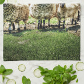 Schafe auf dem Bauernhofküche Teetuch Küchentuch (Gefaltet)